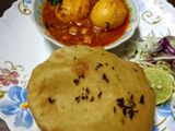 Creamy Chickpea Egg Curry in Yogurt Gravy