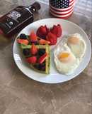 Waffle de espinacas y huevos