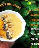 Smoothie bowl cam yến mạch carrot sữa cthuc hay sữa tươi topping hạt chia cam ngũ cốc