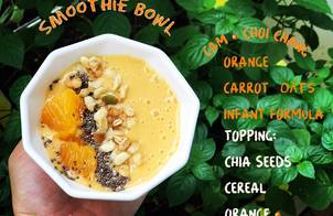 Smoothie bowl cam yến mạch carrot sữa cthuc hay sữa tươi topping hạt chia cam ngũ cốc