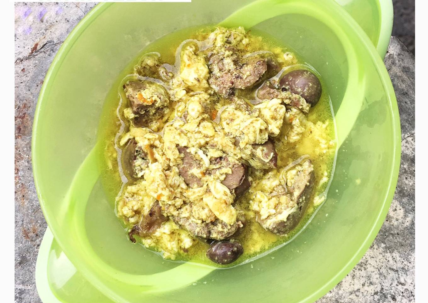 Gulai Hati Ayam Kuah Telur (MPASI 6bln+)