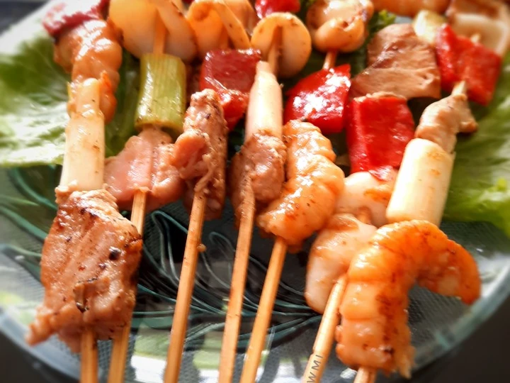 Langkah Gampang Membikin Resep Yakitori (Sea Food) yang Uenak Anti Ribet, Menggugah Selera