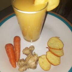 A picture of Cashew carrot juice. 🍷.