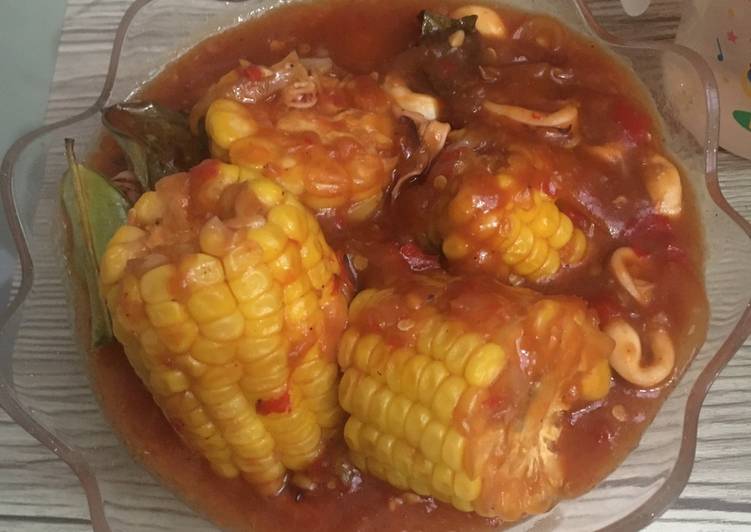 Langkah Mudah untuk Membuat Cumi Saos Padang with Corn yang Sempurna