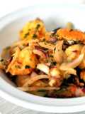 Patatas aliñadas con mejillones