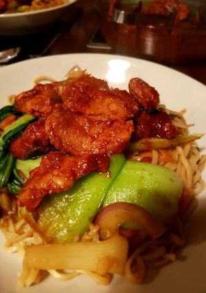 A picture of Chinese sticky pork.