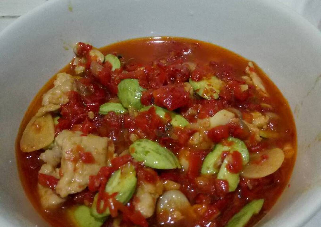 Daging babi pete cabe (nonHalal)