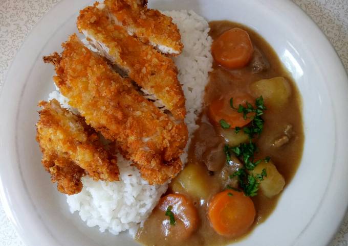 Japanese Curry Chicken Katsu Homemade /nasi kari jepang