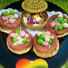 A picture of Gajar ka Halwa Tart / Tart without oven.