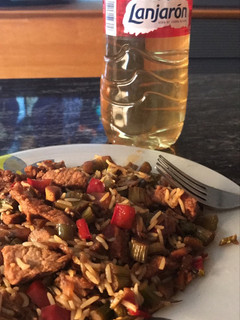 Una foto de Ternera y arroz con soja