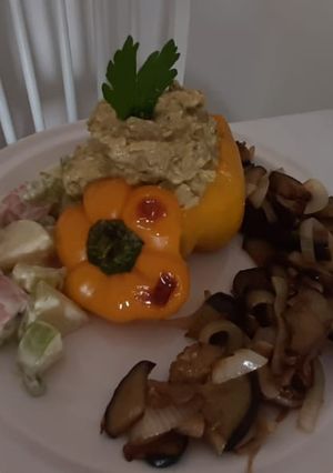 Una foto de Pimiento relleno (plato Vegetariano)