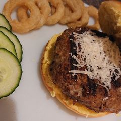 A picture of Wasabi and Mustard Beef Burger.