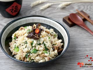 一鍋到底！電鍋料理~芥菜香菇拌飯(有影片)