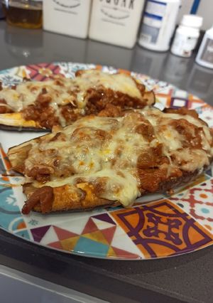 Una foto de Berenjenas rellenas de carne
