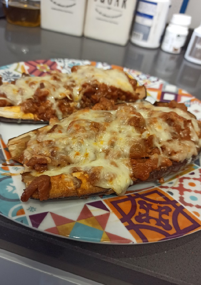 Una foto de Berenjenas rellenas de carne