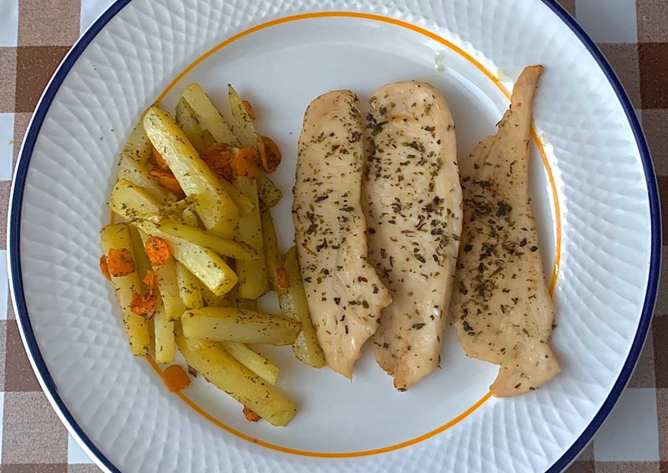 Pechuga de pollo con patatas al horno