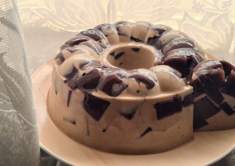 Puding Mosaik Milky Latte dan Coklat