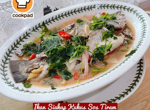 Gambar 👩‍🍳Ikan Siakap Kukus Sos Tiram🇹🇭