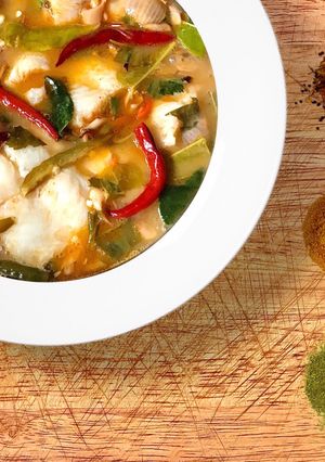 A picture of Tom Yum with Creamy Dolly Fish.