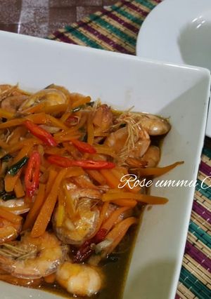 Foto resep Udang Wortel saus tiram