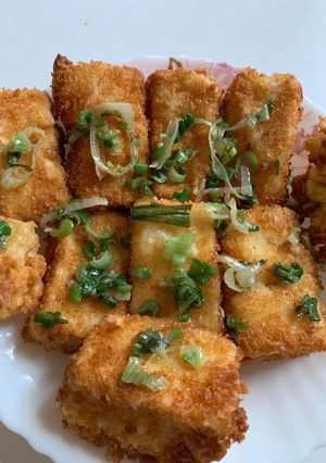 Hình của món Tàu hủ non chiên giòn.