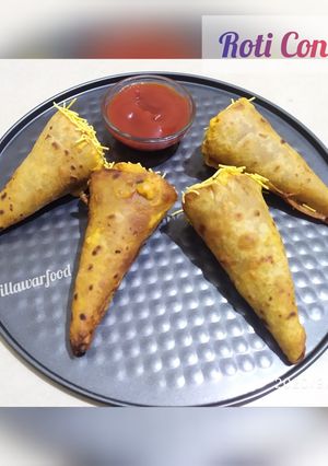 A picture of Leftover roti cone.