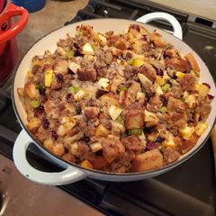 A picture of Thanksgiving Stuffing.