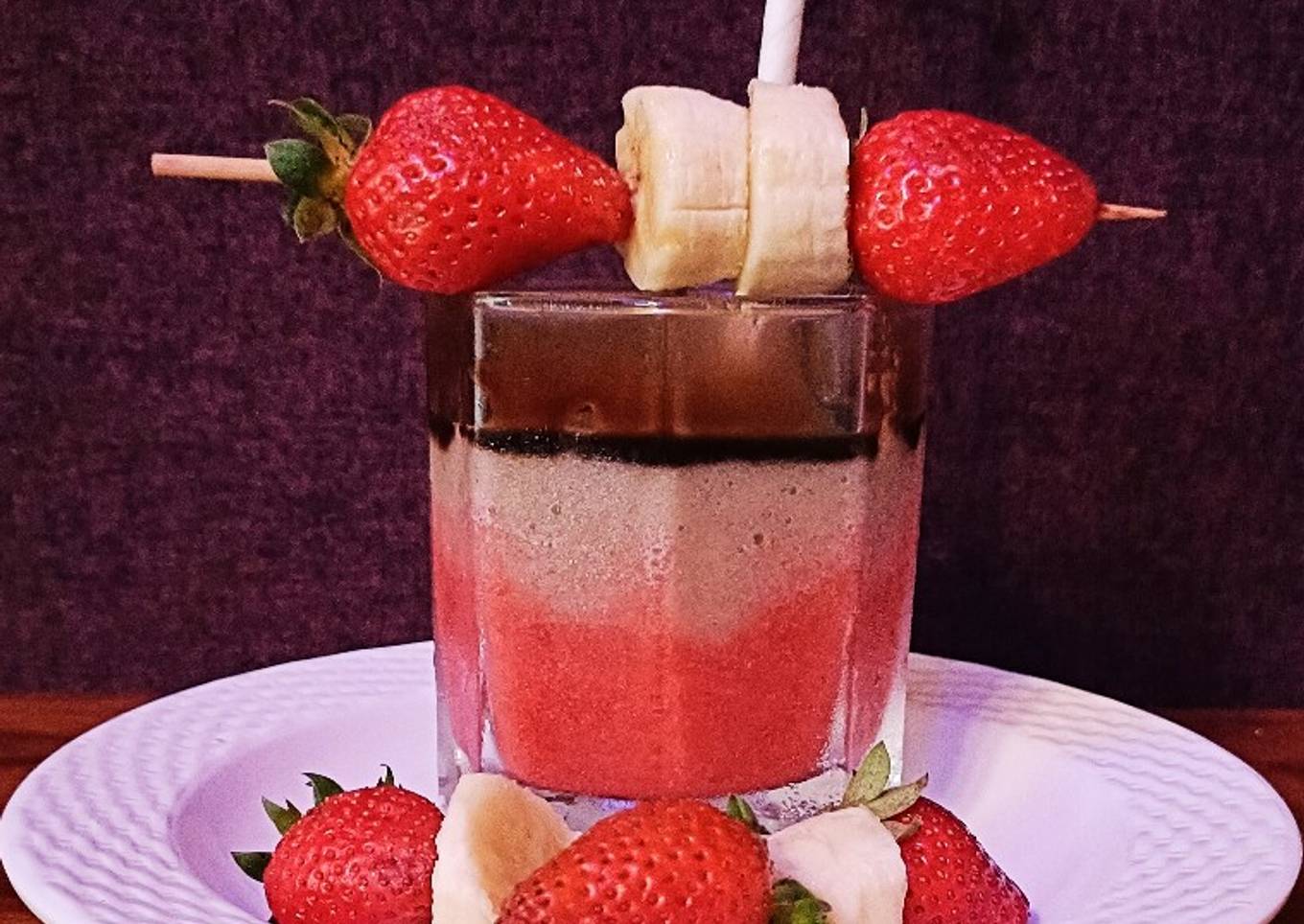 Banana Strawberry Chocolate Smoothie