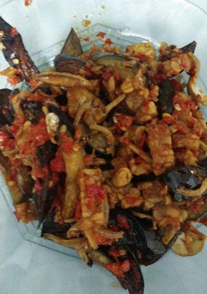 Foto resep 7. Sambal teri, jengkol, terong ungu, tempe
