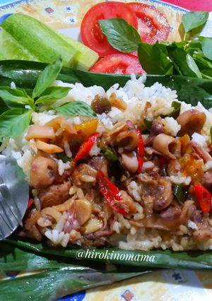 Foto resep Nasi bakar cumi asin