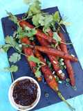 Zanahorias a la parrilla con miso picante