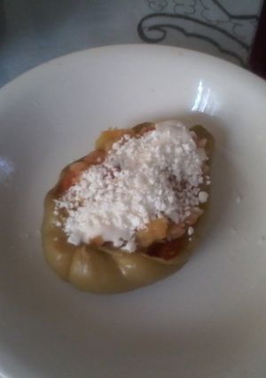 Una foto de Chayotes rellenos