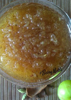 A picture of Awla Murabba/Gooseberry sweet pickle.