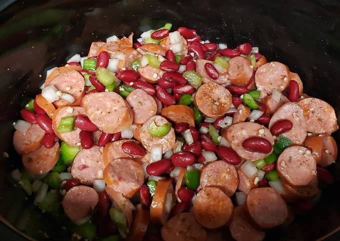 Steps to Prepare Perfect Slow cooker red beans and rice