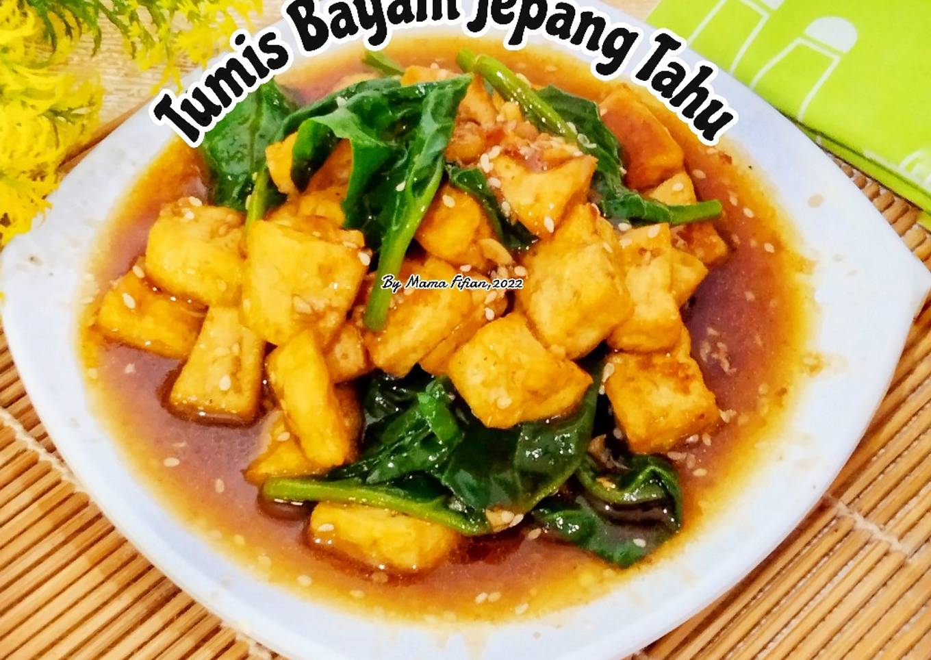 Tumis Bayam Jepang Tahu