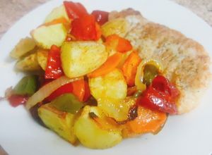 Foto principal de Pescado rebozado con verduras al eneldo