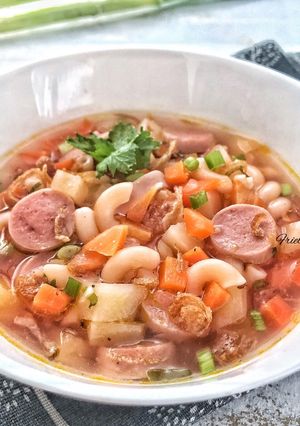 Foto resep Sup sosis makaroni