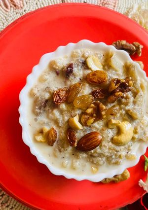 A picture of Sweet Potato Sabudana kheer.