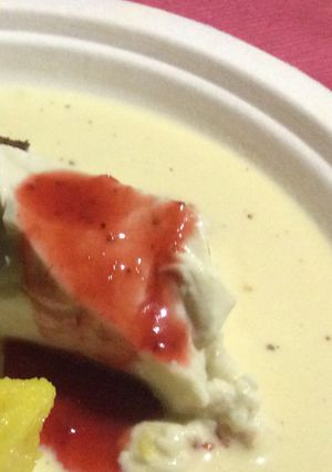 Une photo de Ma panna cotta et le coulis de Jean