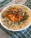 309. Sopa fría de pepino, zanahoria y nueces (entrante sopa)