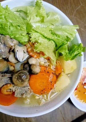 Hình của món Nui sườn heo.