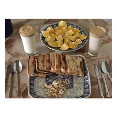 French toast and Dalgano coffee A picture of French toast and Dalgano coffee.