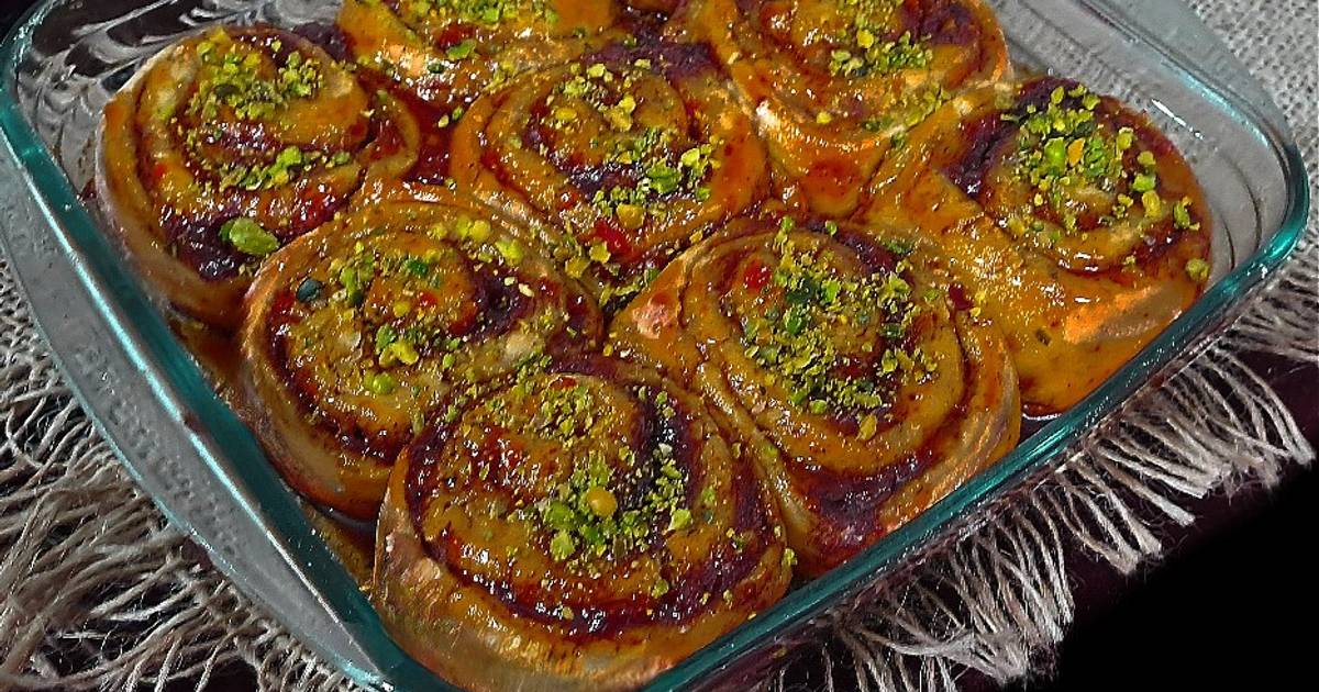 طرز تهیه شیرینی رول دارچینی با فر دستساز ساده و خوشمزه توسط Lida Aali