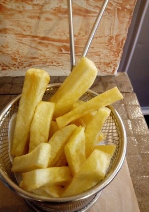 A picture of Hand cut Chips#4weekchallenge.
