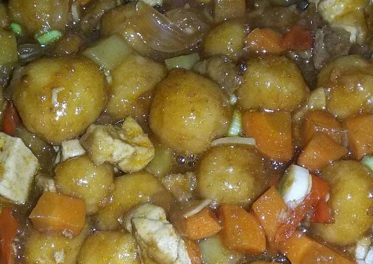 Tumis bakso udang campur2