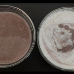 A picture of Kavuni arisi coconut milk sweet.