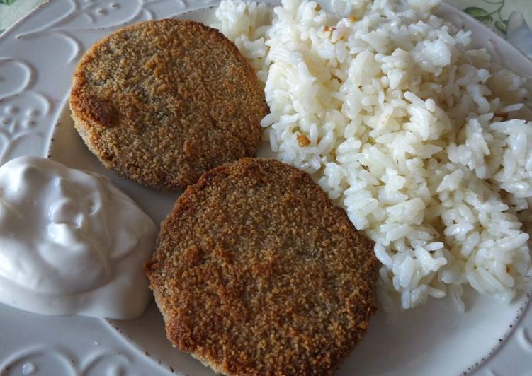 Medallones vegetarianos al horno con arroz