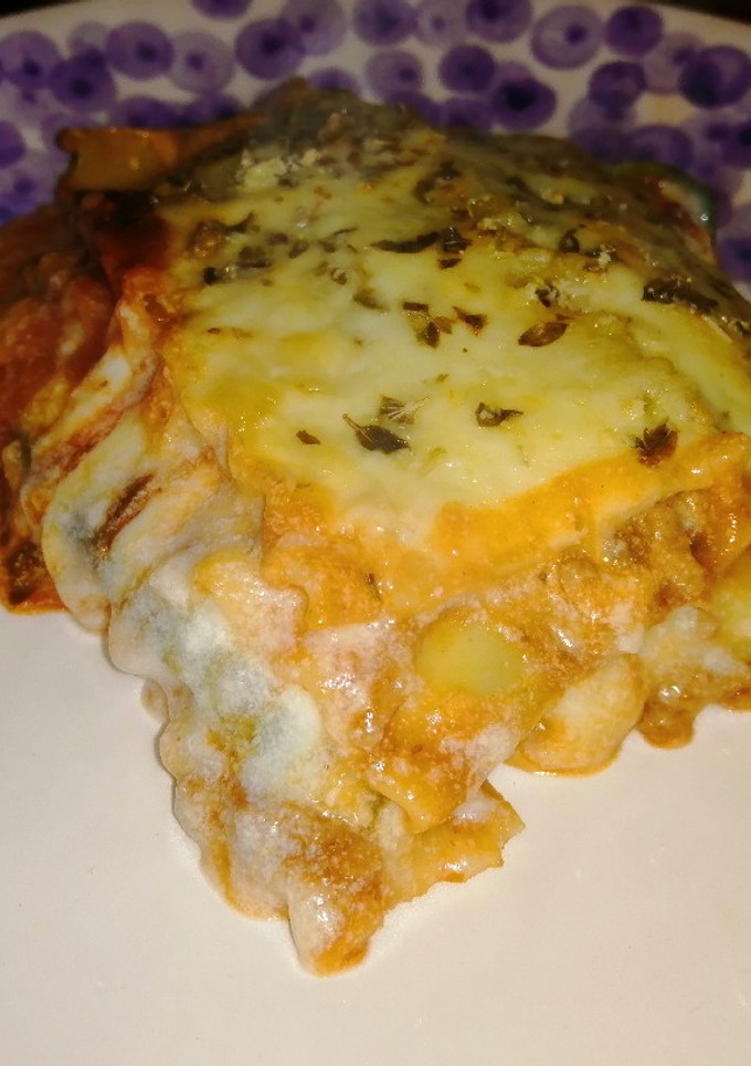 Una foto de Lasaña de carne con Zapallo italiano