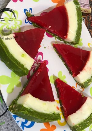 صورة لوصفة كيكة البطيخ الباردة