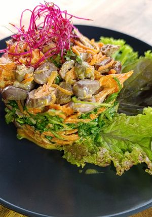 Фото Курячі серця з морквою по-корейськи.